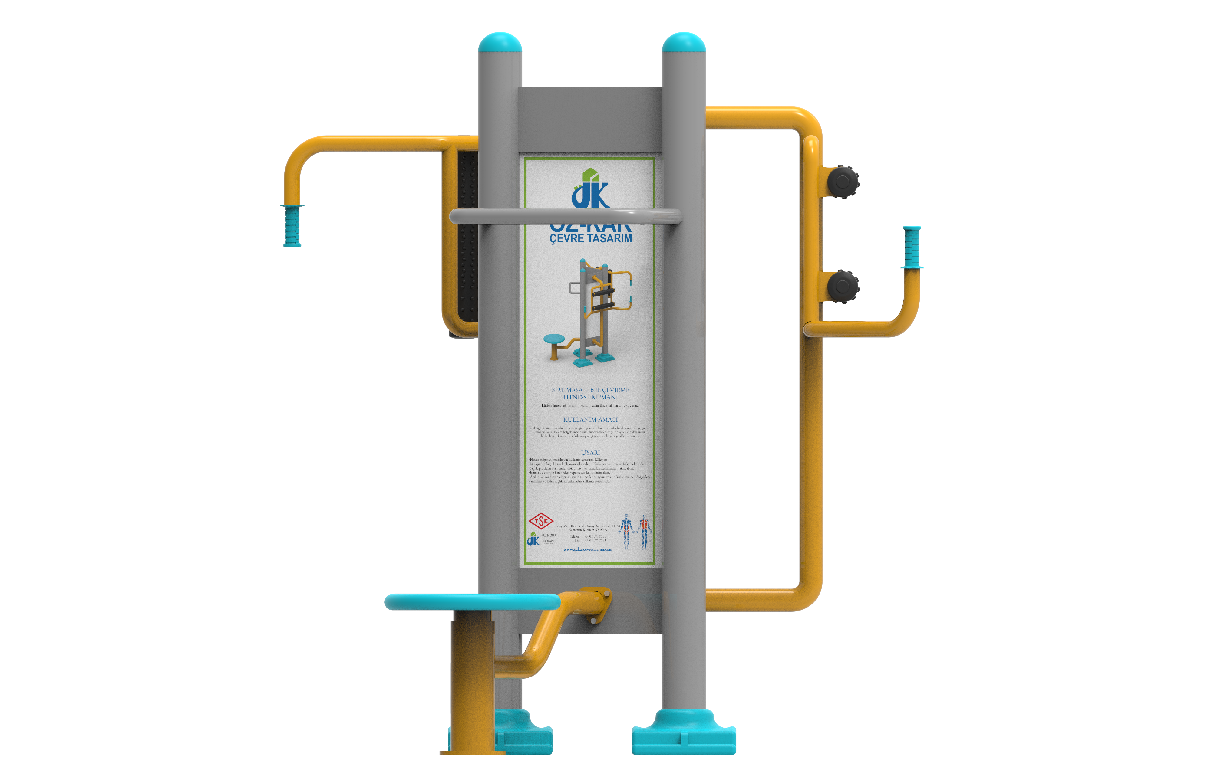 Sirt Masaji ve Ayakta Belcevirme Aleti PF-302 | Dış Mekan Spor Aletleri | Erse Kent Mobilyaları
